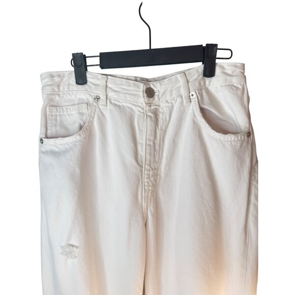 2/$30 ZARA Womens Size 8 Distressed White Jeans - Picture 6 of 15